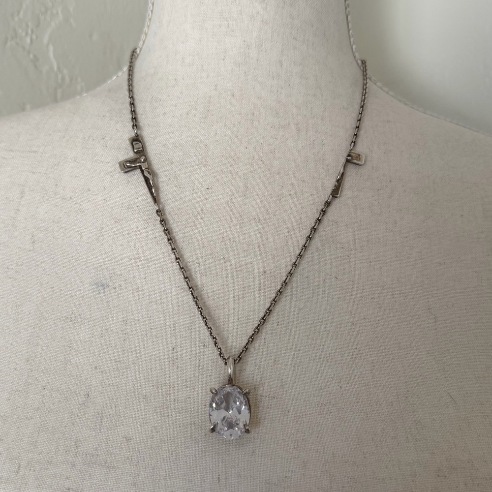 Sweet Lime Juice Split Crucifix Oval Necklace
